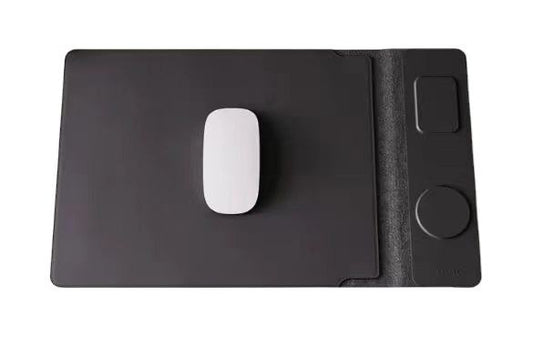 PU Leather Laptop Sleeve with Built-in Mouse Pad & Wireless Charger