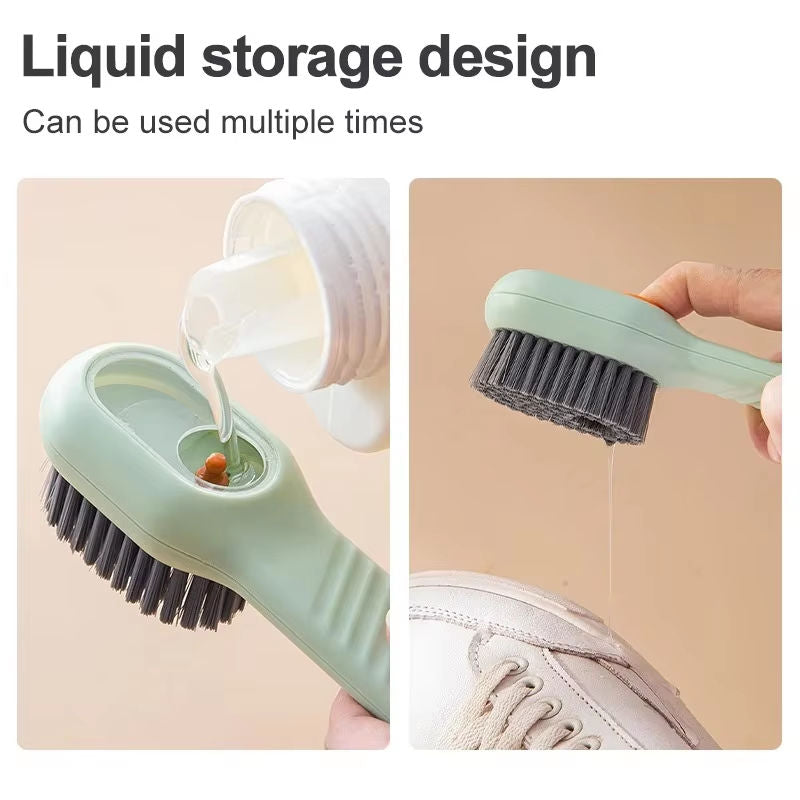 Soft Rubber Cleaning Brush for Shoes, Sneakers & Clothing – Liquid Cleaner Included