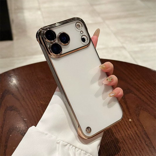 Factory Super Slim Crystal Clear Electroplating Frameless PC Phone Case for iPhone