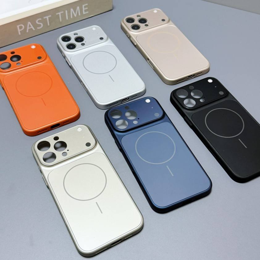 Magnetic Shockproof AG Matte Glass Phone Case with Lens Protection for iPhone 17 16 15 14 13 Pro Max