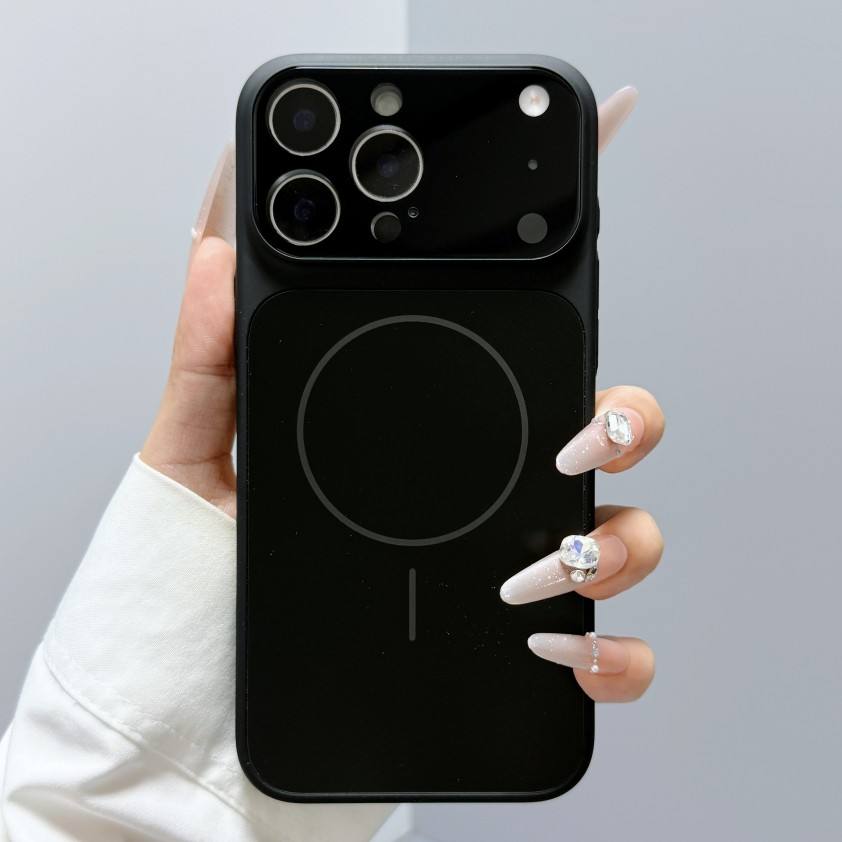 Magnetic Shockproof AG Matte Glass Phone Case with Lens Protection for iPhone 17 16 15 14 13 Pro Max