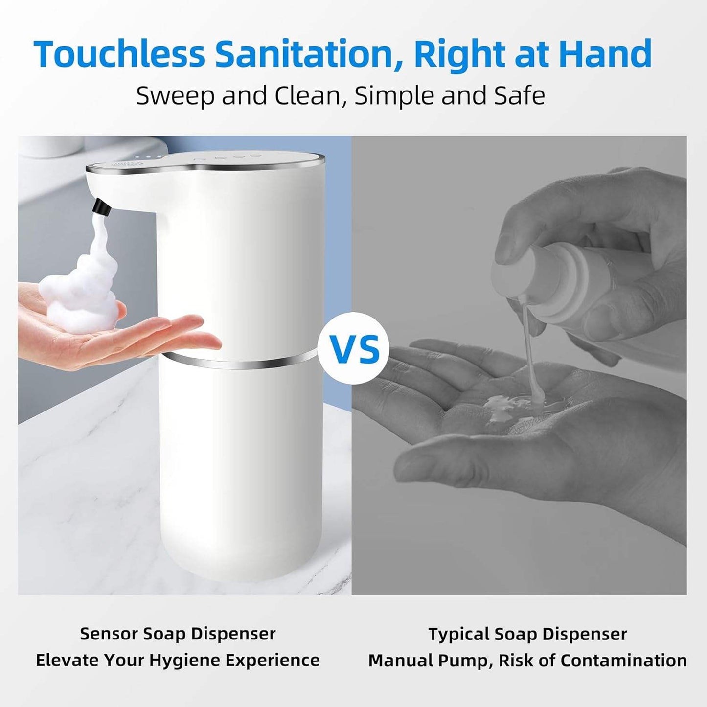 Automatic Foaming Soap Pump – Wall-Mount USB Sensor Dispenser