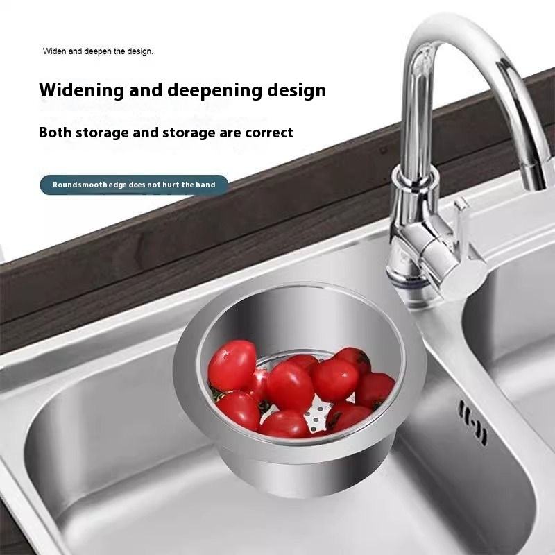 Stainless Steel Swan Drain Basket for Kitchen Sink – Fruit & Vegetable Washing Rack
