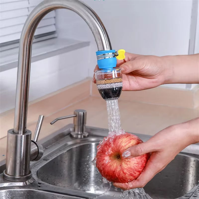 Universal Tap Water Filter Nozzle – 6-Layer Purifier Aerator with Medical Stone & Activated Charcoal