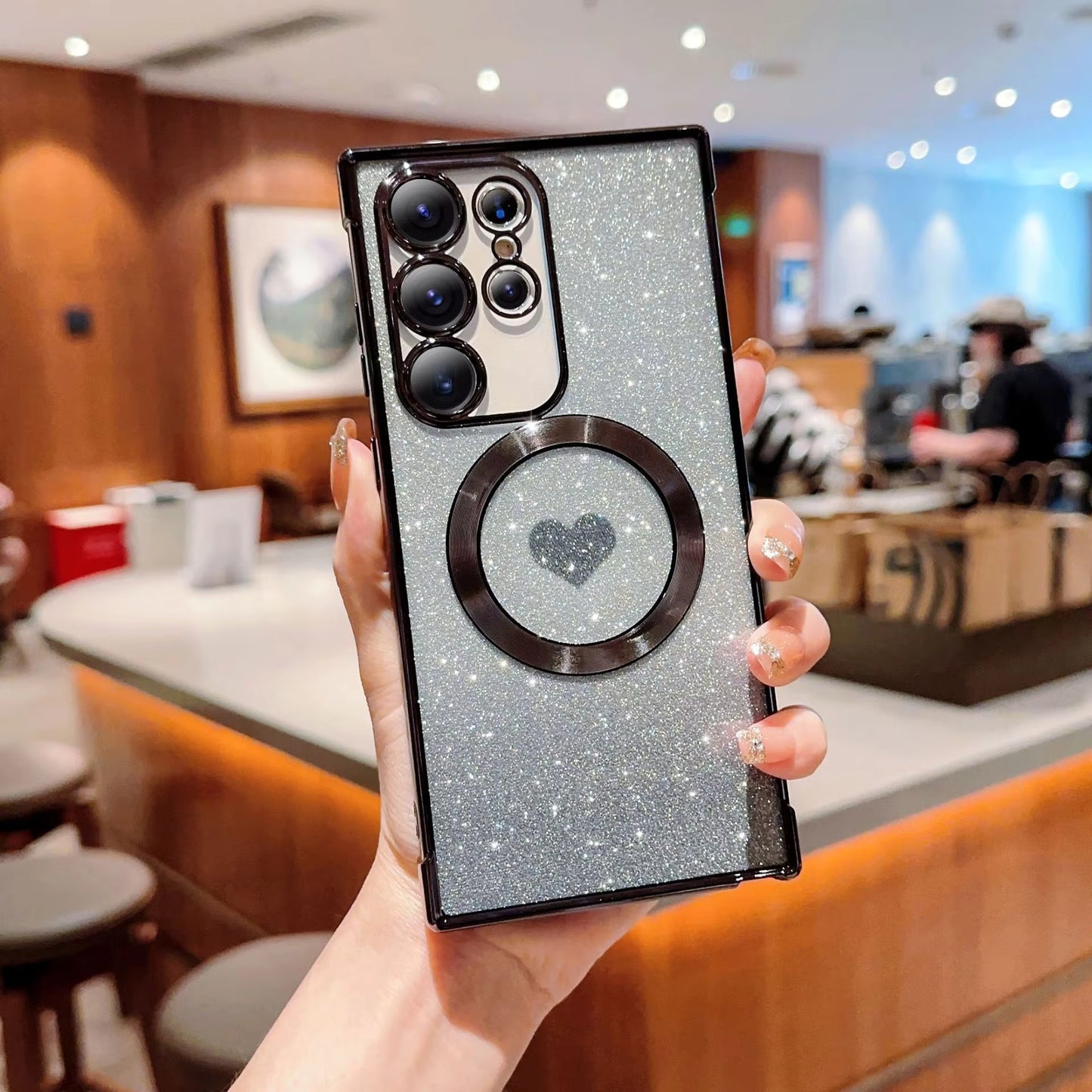 Luxury Gradient Glitter Love Heart Case for Samsung