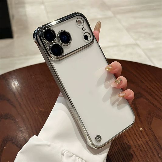 Factory Super Slim Crystal Clear Electroplating Frameless PC Phone Case for iPhone
