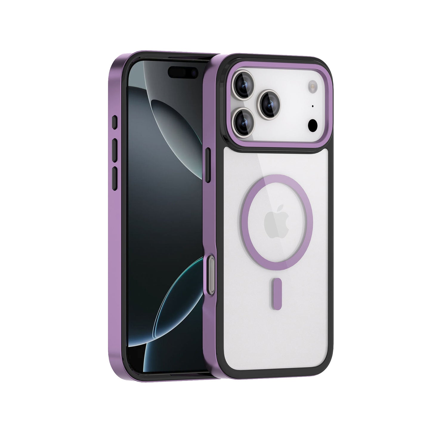 Luxury Magnetic Titanium Metal Electroplated Shockproof Acrylic Phone Case for iPhone 13–17 Pro Max