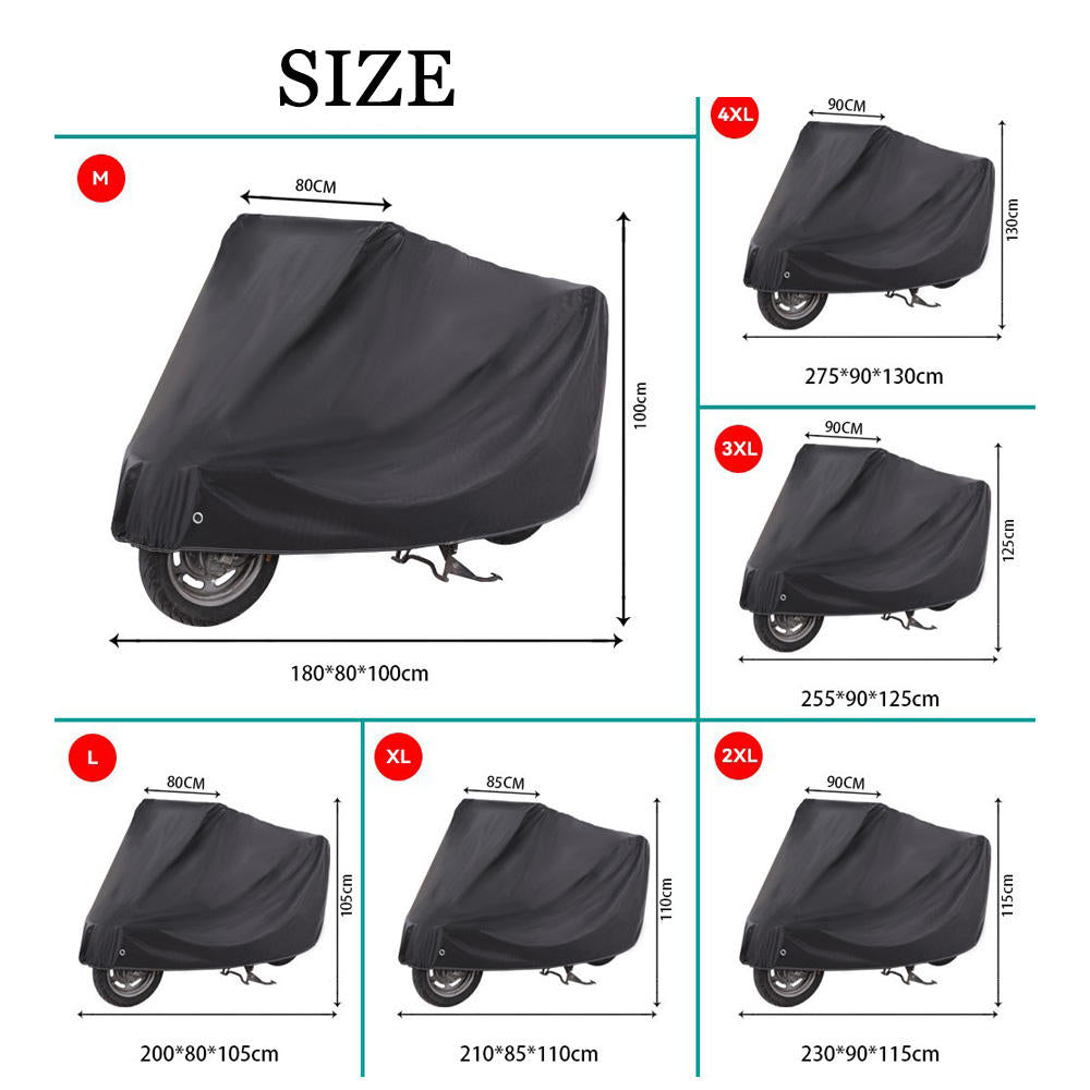 Universal Motorcycle Cover – Waterproof, Dustproof, and UV-Resistant Outdoor Full Body Protection