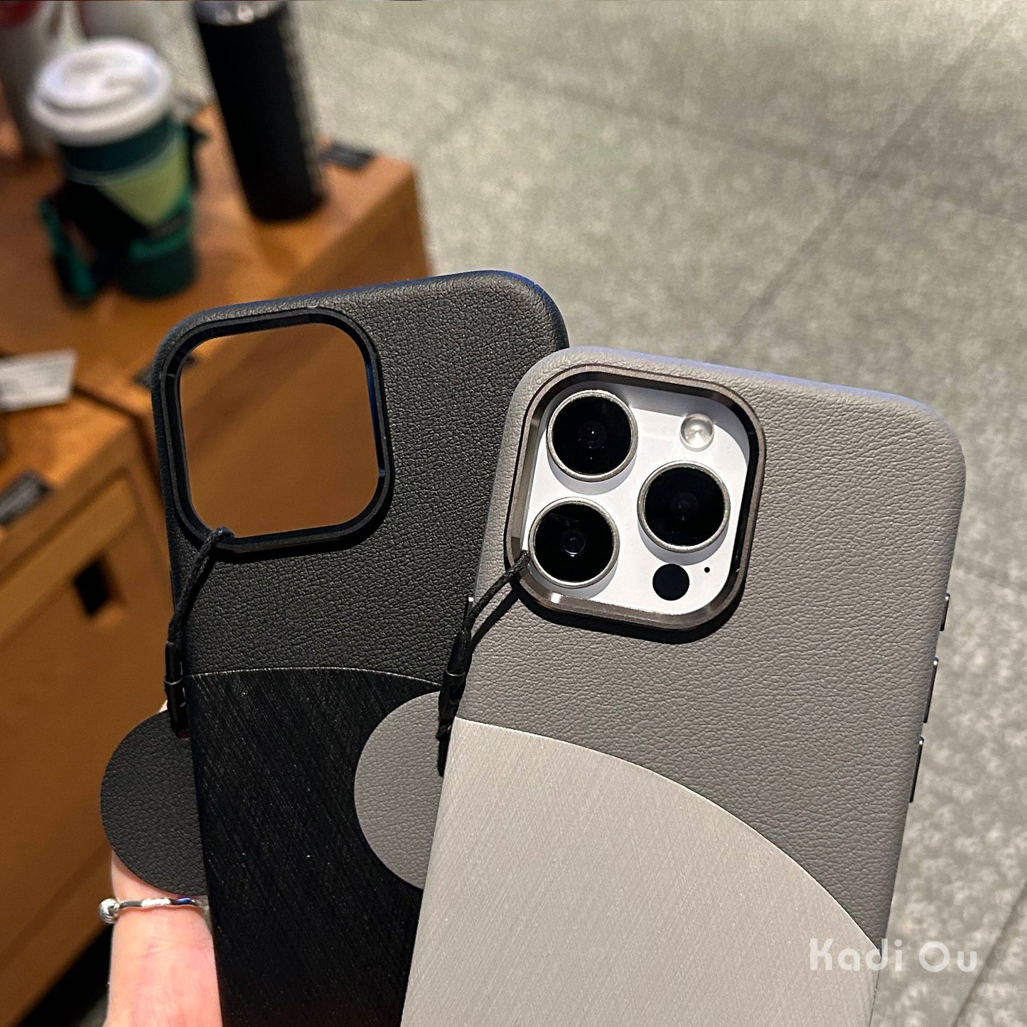 Premium Leather iPhone Case with Silk Texture & Metal Camera Frame | Supports Magnetic Charging