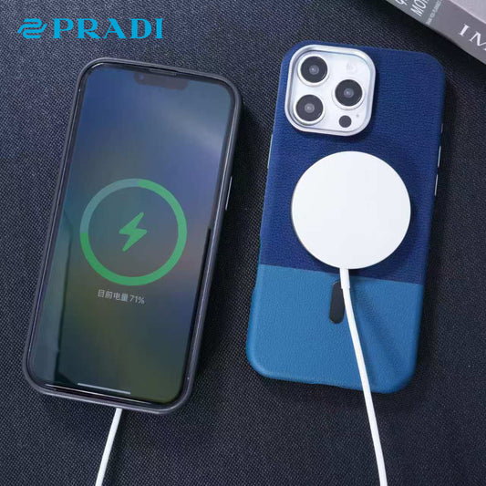 Magnetic Wireless iPhone Case –  Leather + TPU/PC Half-Full Cover, Compatible with iPhone 12–16 Pro Max