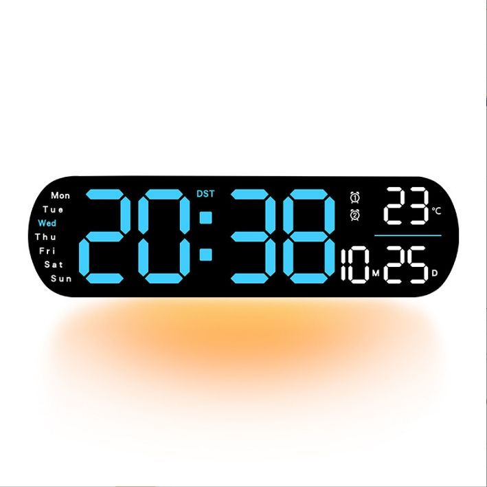 Modern LED Digital Wall Clock – Adjustable Brightness & DST Timer