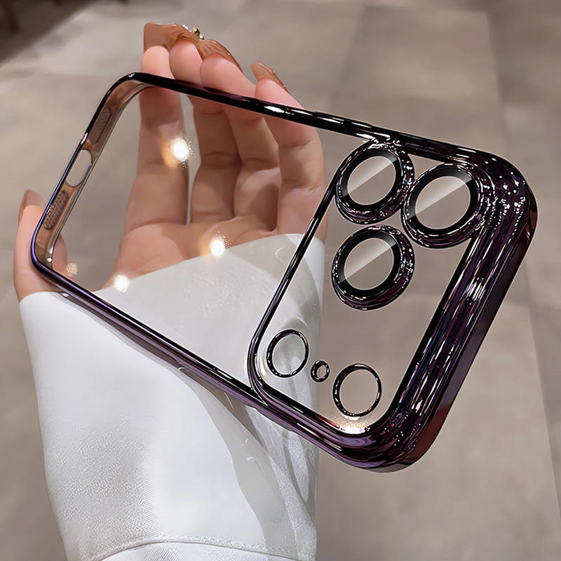 Crystal Clear Electroplated Ultra-Slim Case for iPhone 13 -17Pro Max