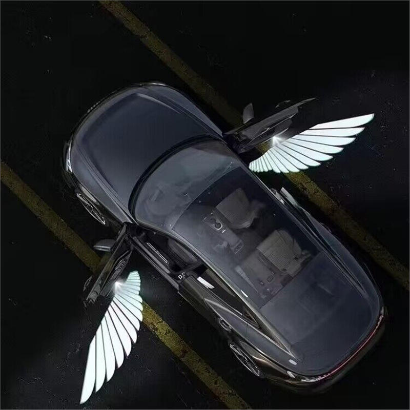 1 Pcs ABS Carbon Fiber Black Smart Car Door Welcome Light – HD Wireless Infrared Projection