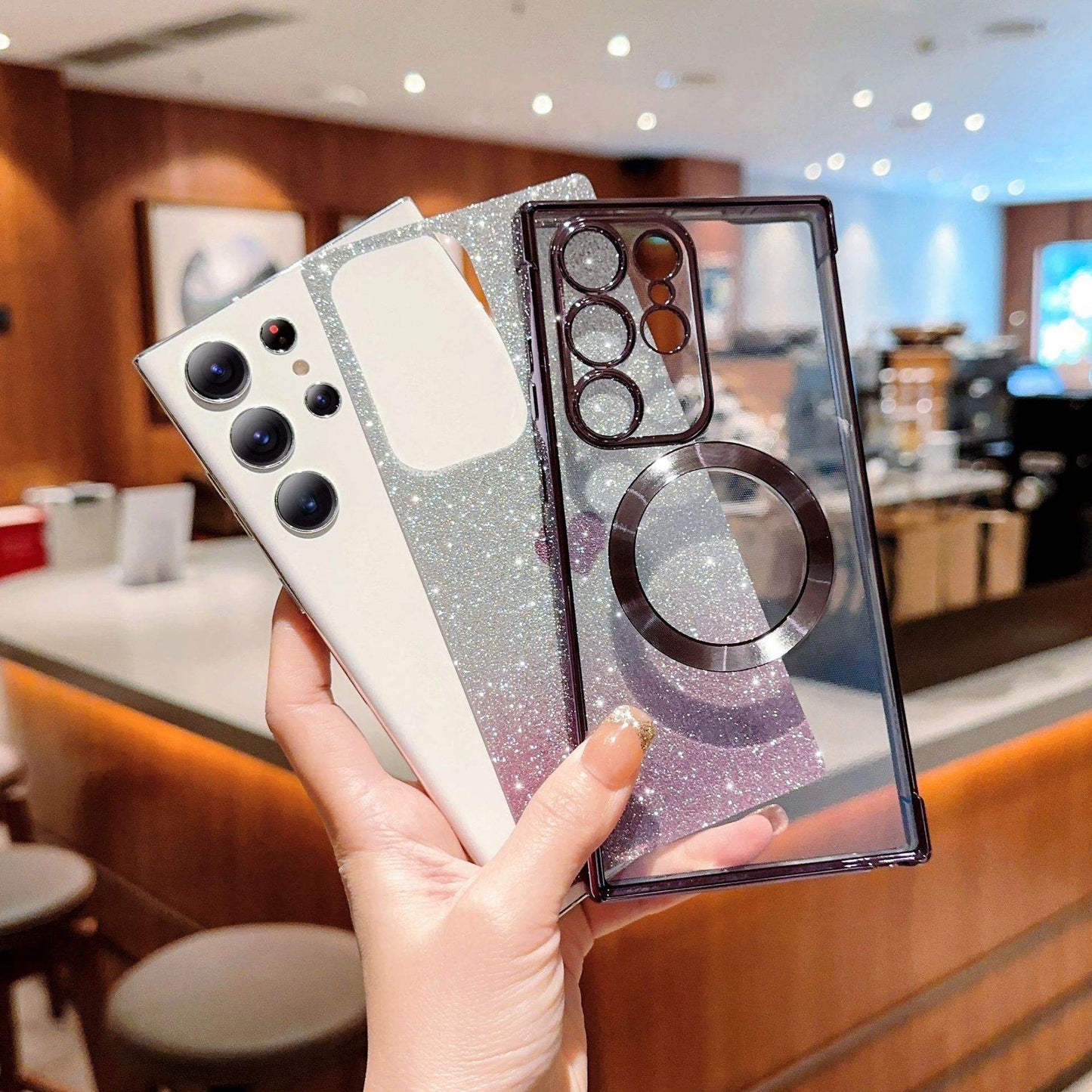 Luxury Gradient Glitter Love Heart Case for Samsung