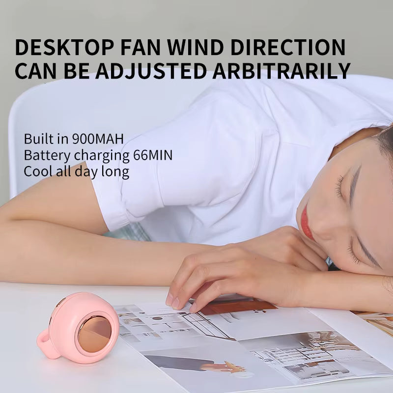 Portable Mini Clip Fan 360° Rotatable Cute Pocket Fan for Outdoor & Travel