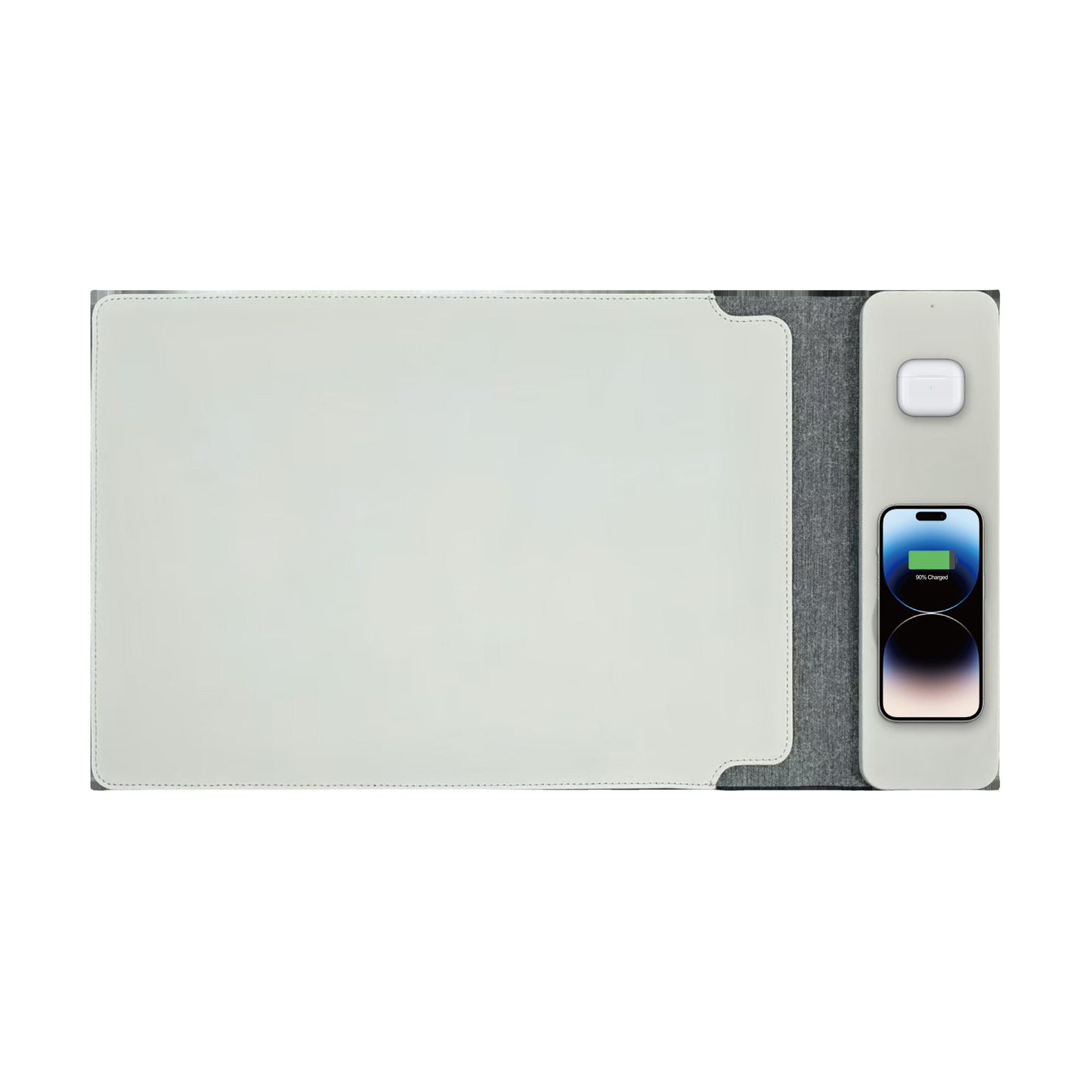 PU Leather Laptop Sleeve with Built-in Mouse Pad & Wireless Charger