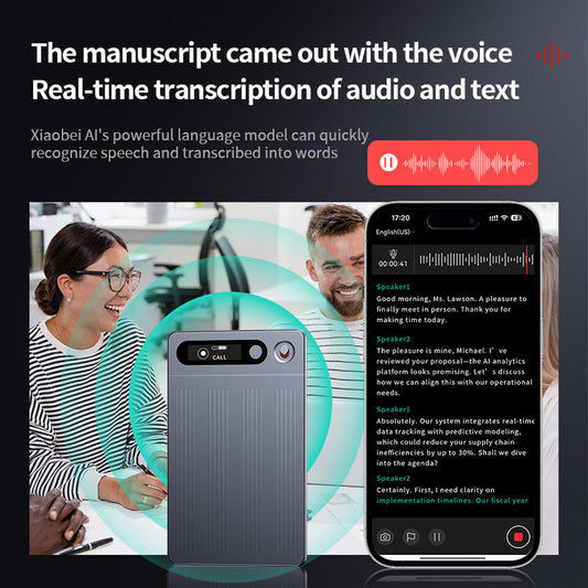64GB Smart Voice Recorder with AI Transcription & Translation