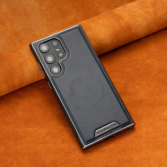 Magnetic PU Leather Phone Case for Samsung – Strong Magnetic Business Protective Cover