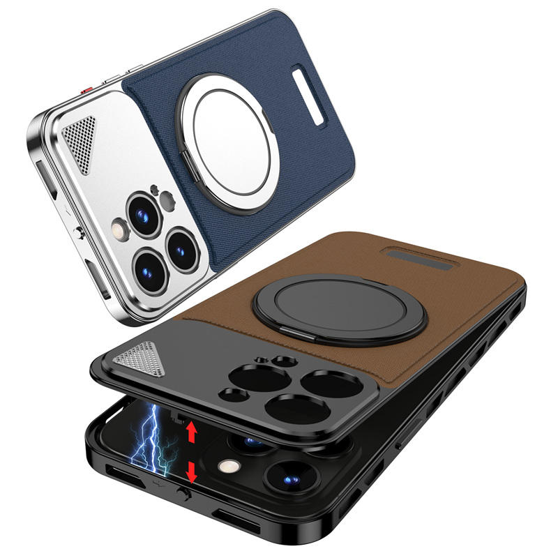 Magnetic Metal Bumper 360° Rotating Stand Case for iPhone – Shockproof Elastic Snap Protective Cover