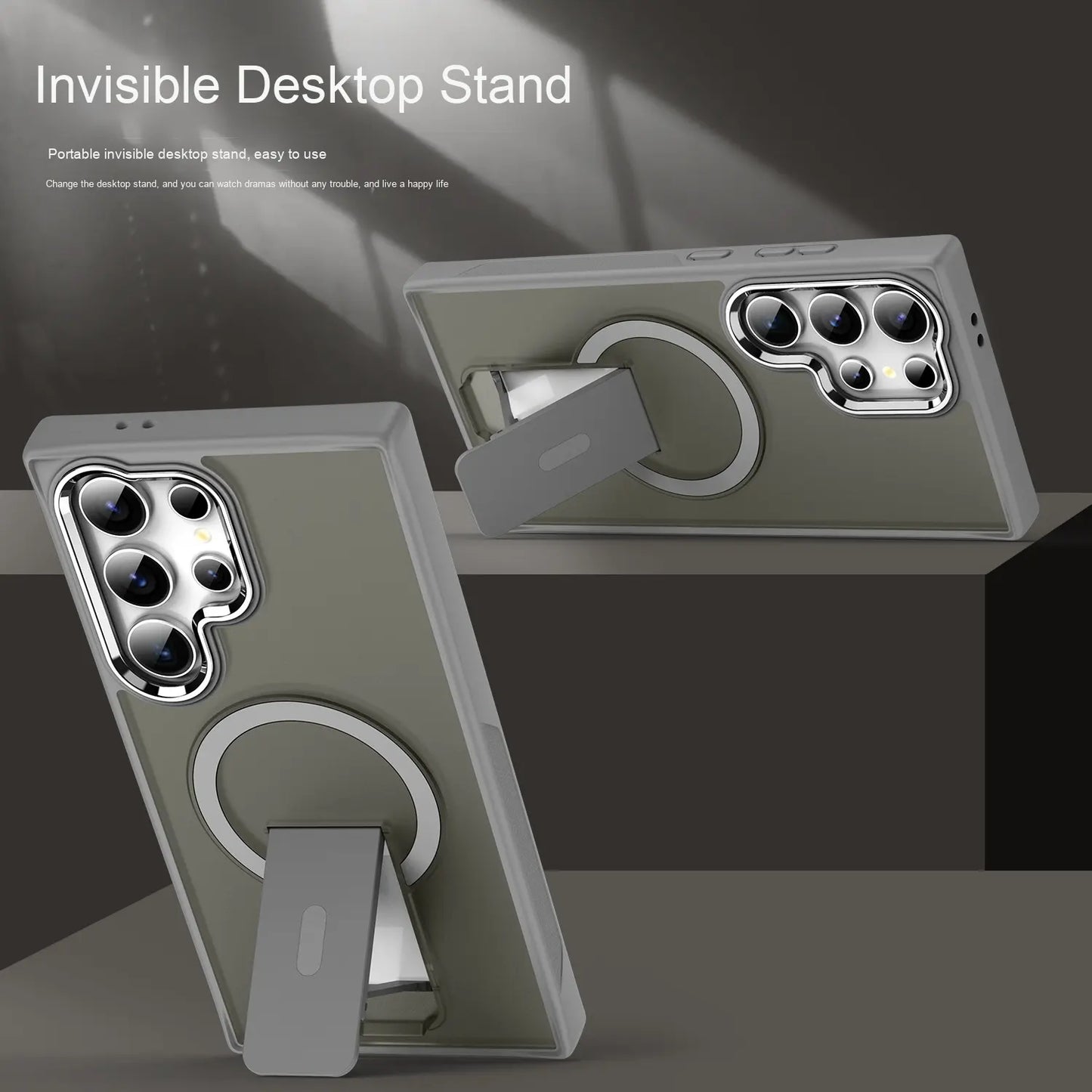 Magnetic Shockproof Matte Skin-Feel Case with Kickstand for Samsung S25 / S24 / S23/s22Ultra