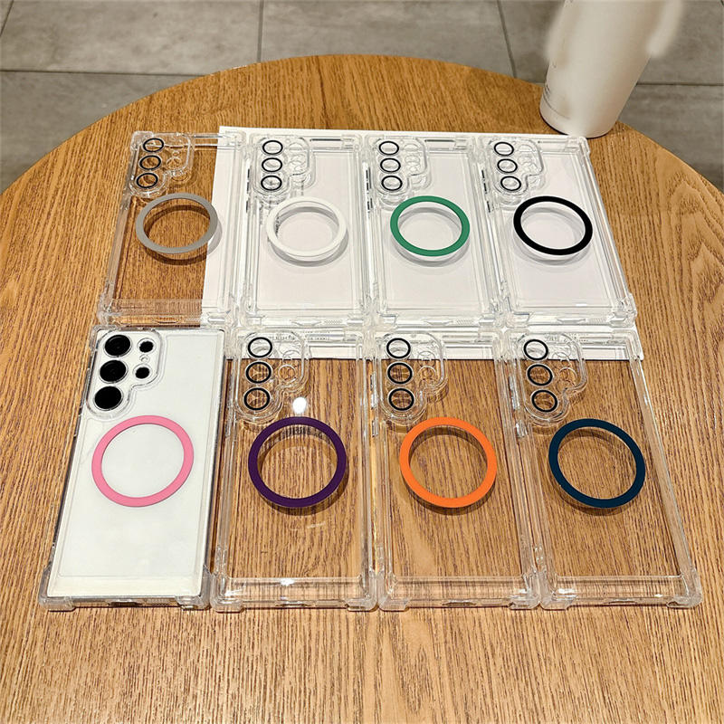Original Clear Magnetic TPU Case for Samsung – Shockproof Transparent Wireless Charging Cover