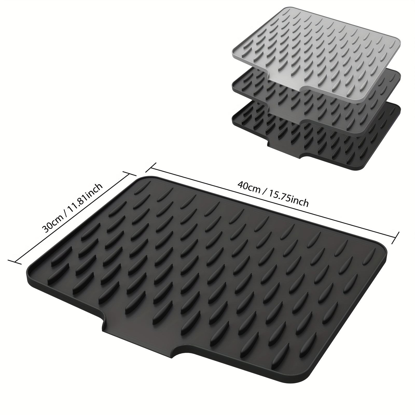 Multifunctional Silicone Dish Drying Mat with Built-In Drain Lip – Portable & Durable Kitchen Pad