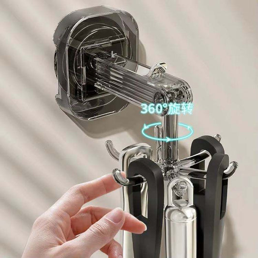 Non-Perforated Kitchen Storage Hook – 360° Rotating Suction Cup Wall Hanger for Utensils & Tools