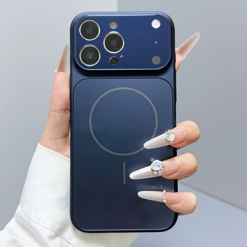 Magnetic Shockproof AG Matte Glass Phone Case with Lens Protection for iPhone 17 16 15 14 13 Pro Max
