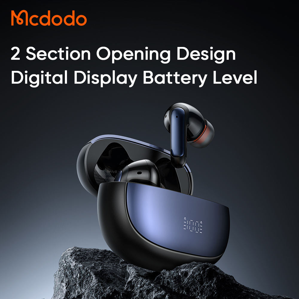 Mcdodo 330 ANC + ENC Wireless Earbuds – Waterproof IPX4 Sport In-Ear Headset with Digital Display & Long Battery Life