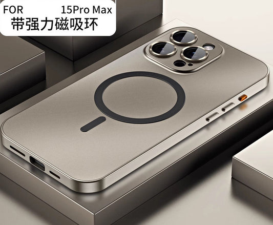 Desert Titanium iPhone 16 &13 Pro Max Case – Metal Shockproof Cover with Magnetic Charging