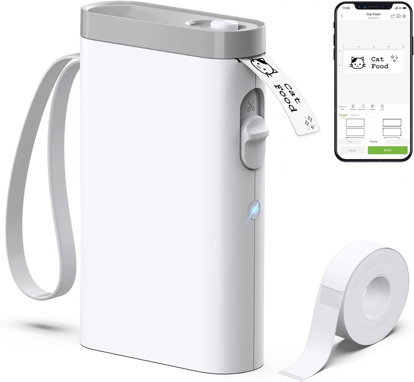 Wireless P21 Mini Label Printer – Portable Bluetooth Label Maker Machine with Tape and Cutter