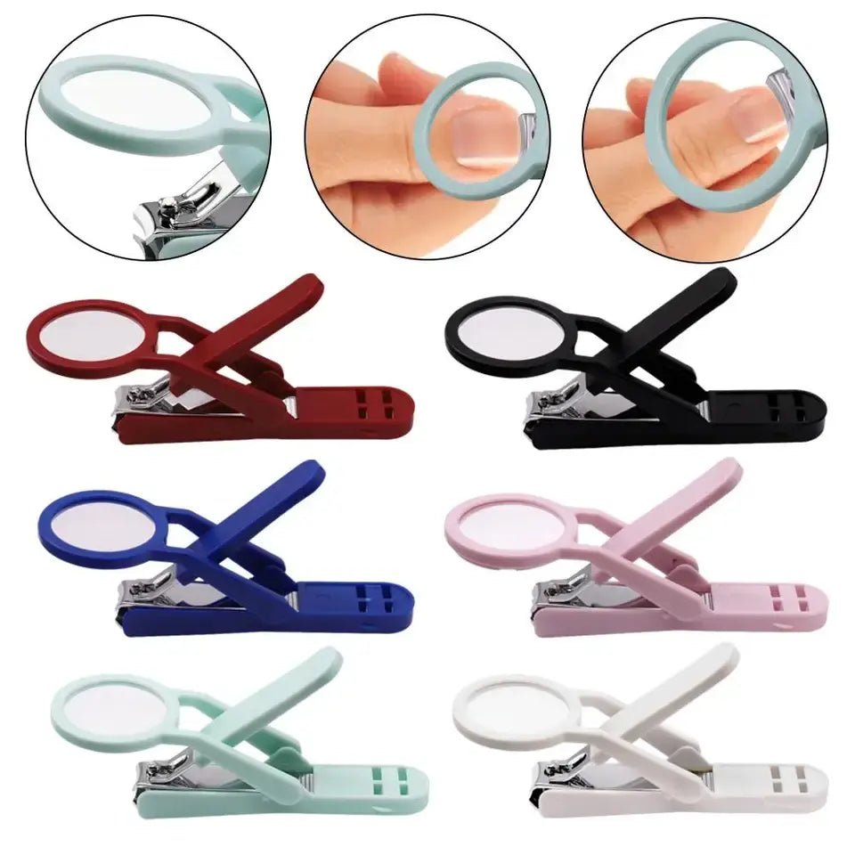 Elderly Nail Clipper with Magnifying Glass – Practical Stainless Steel Anti-Splash Trimmer