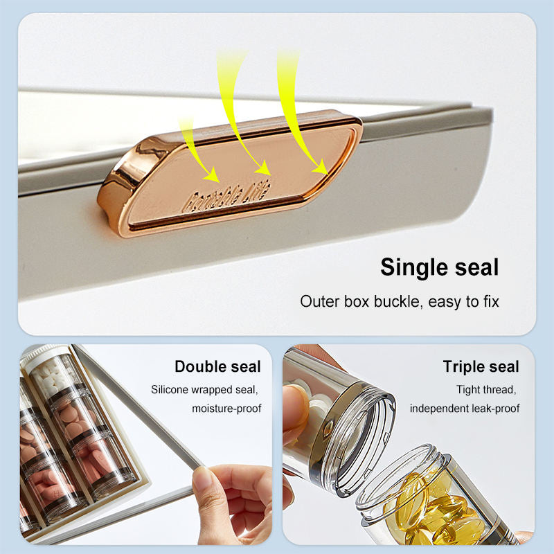 7-Day Portable Pill Box – Large Capacity Medicine Organizer & Dispenser with Daily Reminder Compartments