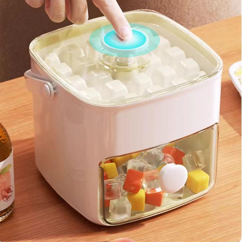 Double-Layer 48-Grid Ice Tray with Handle, Food-Grade ABS & PP Material