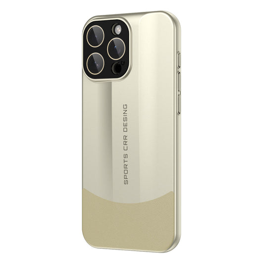 Frosted Transparent Hard PC iPhone Case with PU Leather Bumper & Camera Lens Protector – Fits iPhone 12 to iPhone 16