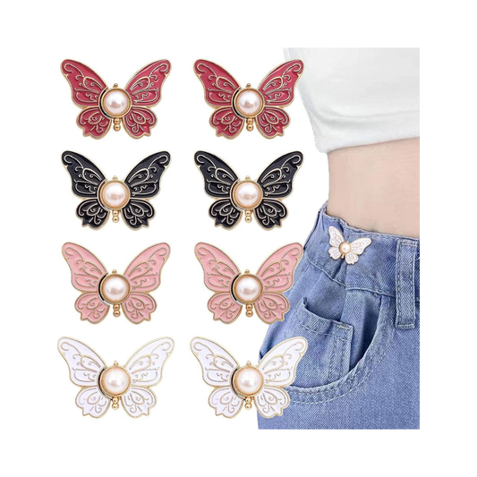 Eco Butterfly Button Set – 8pcs Zinc Alloy Clips(3-Piece Combo)