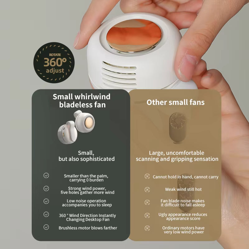 Portable Mini Clip Fan 360° Rotatable Cute Pocket Fan for Outdoor & Travel