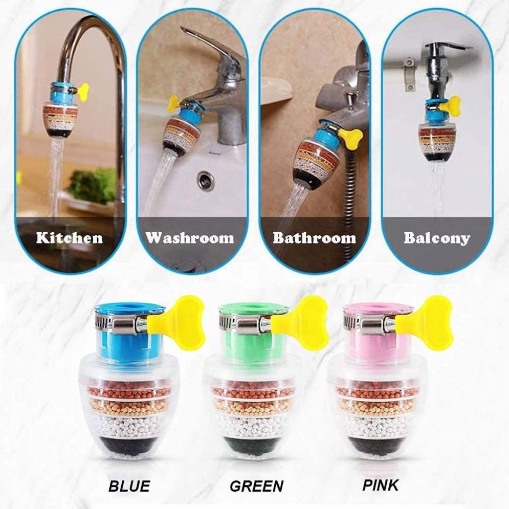 Universal Tap Water Filter Nozzle – 6-Layer Purifier Aerator with Medical Stone & Activated Charcoal