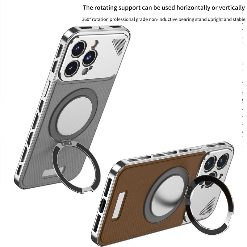 Magnetic Metal Bumper 360° Rotating Stand Case for iPhone – Shockproof Elastic Snap Protective Cover