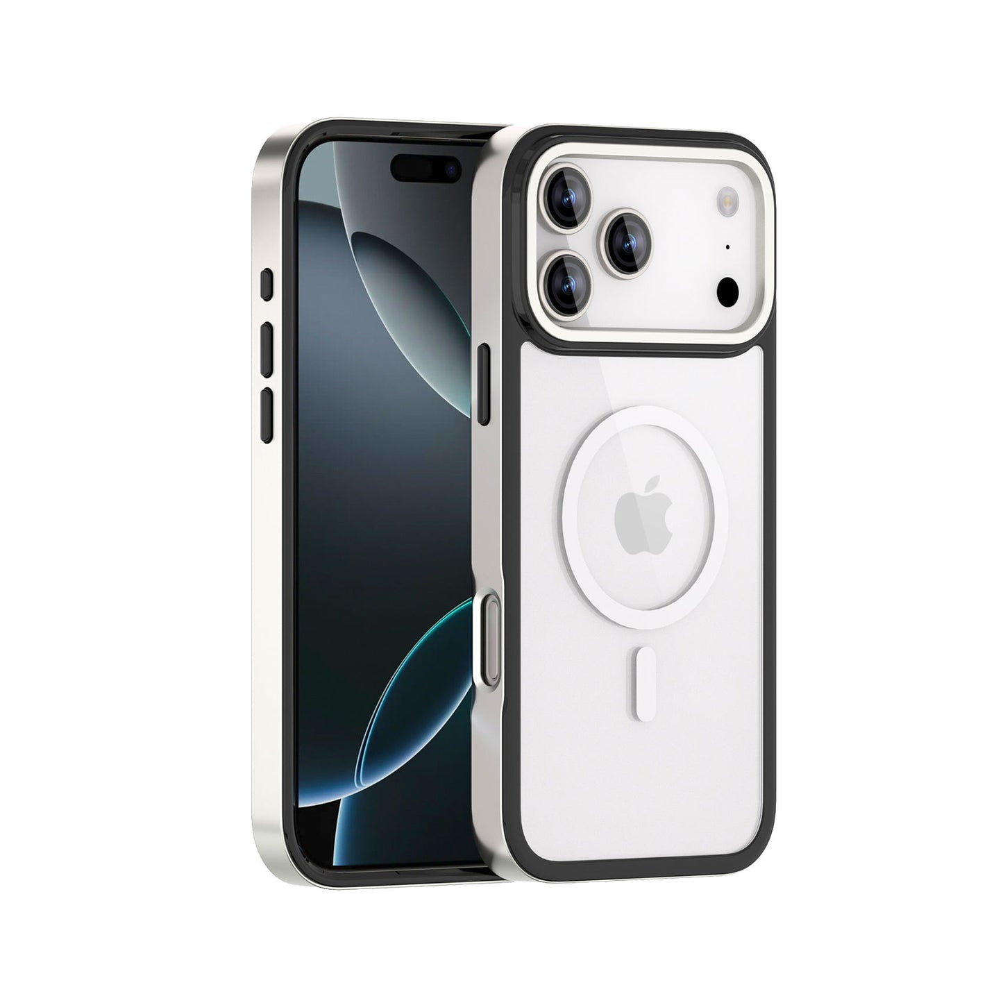 Luxury Magnetic Titanium Metal Electroplated Shockproof Acrylic Phone Case for iPhone 13–17 Pro Max