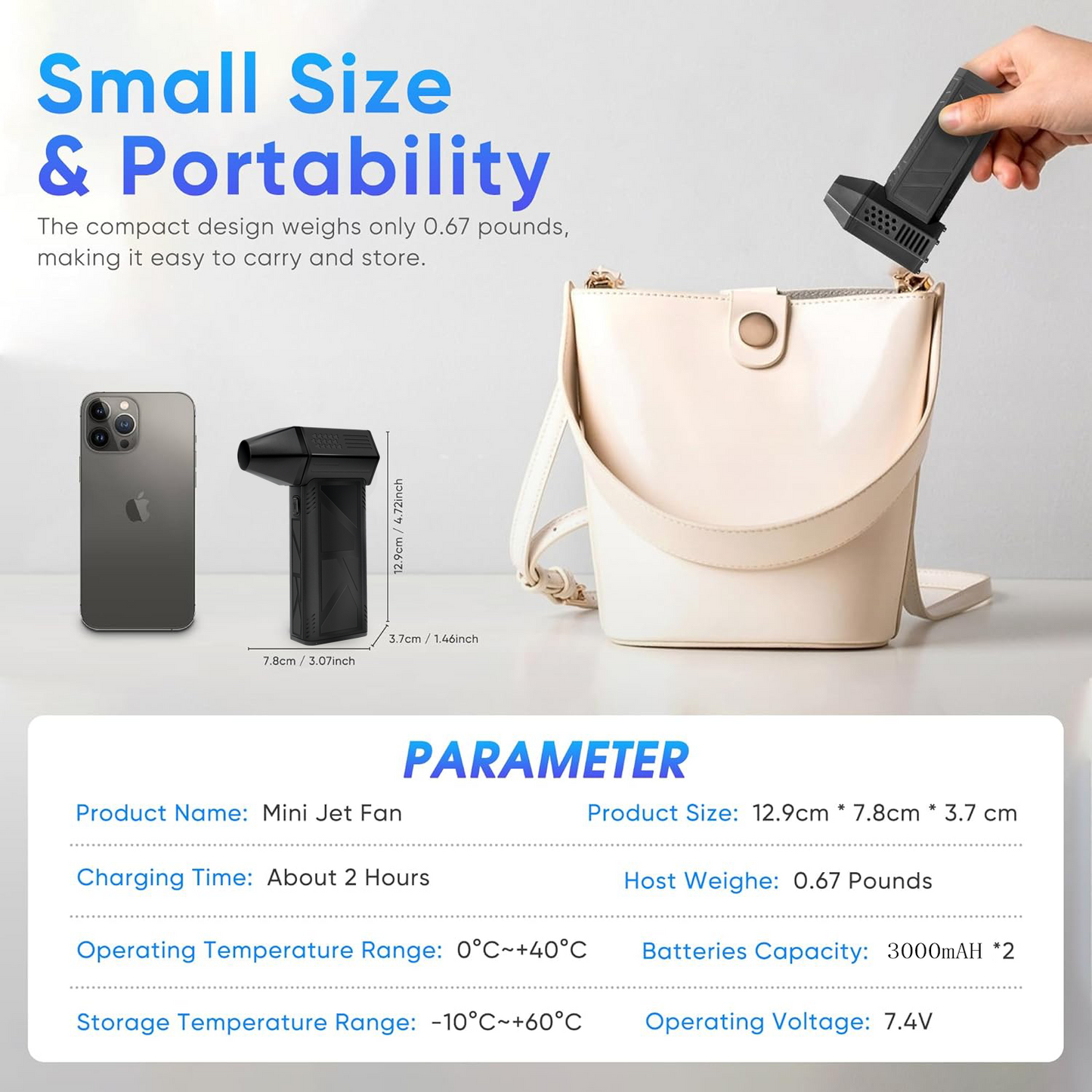 High-Speed 150000RPM Mini Turbo Air Blower – Handheld Fan for Dust Removal