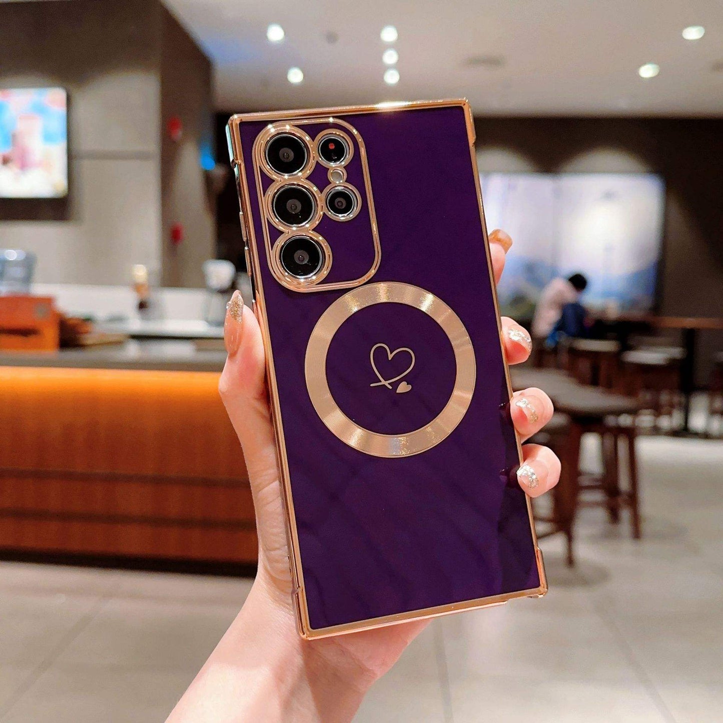 Cute Love Heart Magnetic Charging Case – Soft Silicone Shockproof Cover