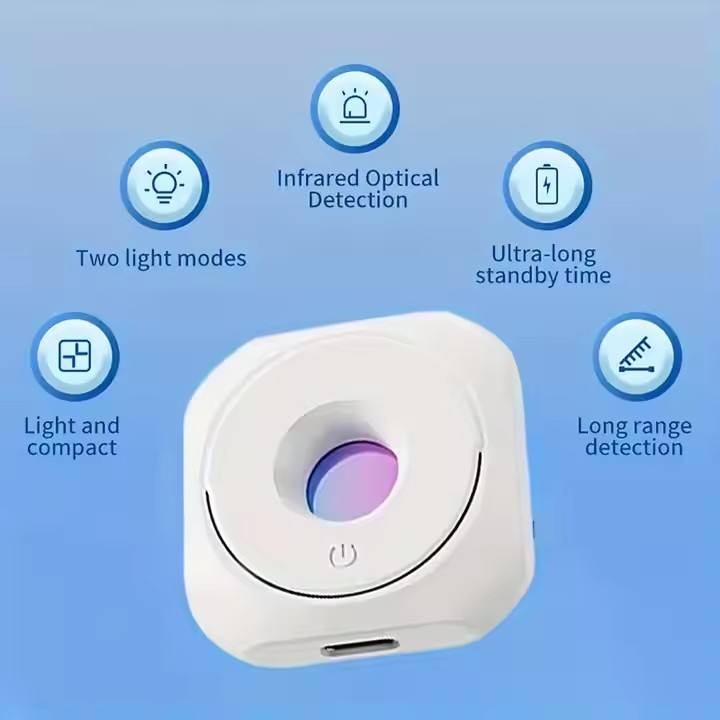 Mini Infrared Hidden Camera Detector – Portable Anti-Spy Finder & Lens Scanner for Hotel Room & Travel Security
