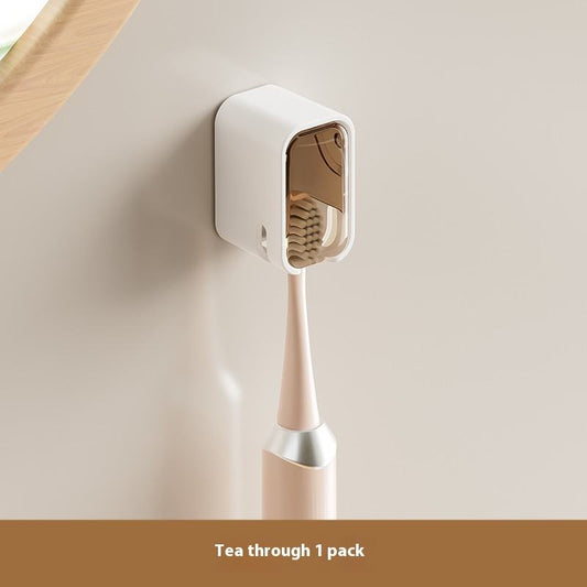2025 Single-Tier Wall Toothbrush Rack – Dust-Proof Storage for Electric Toothbrushes