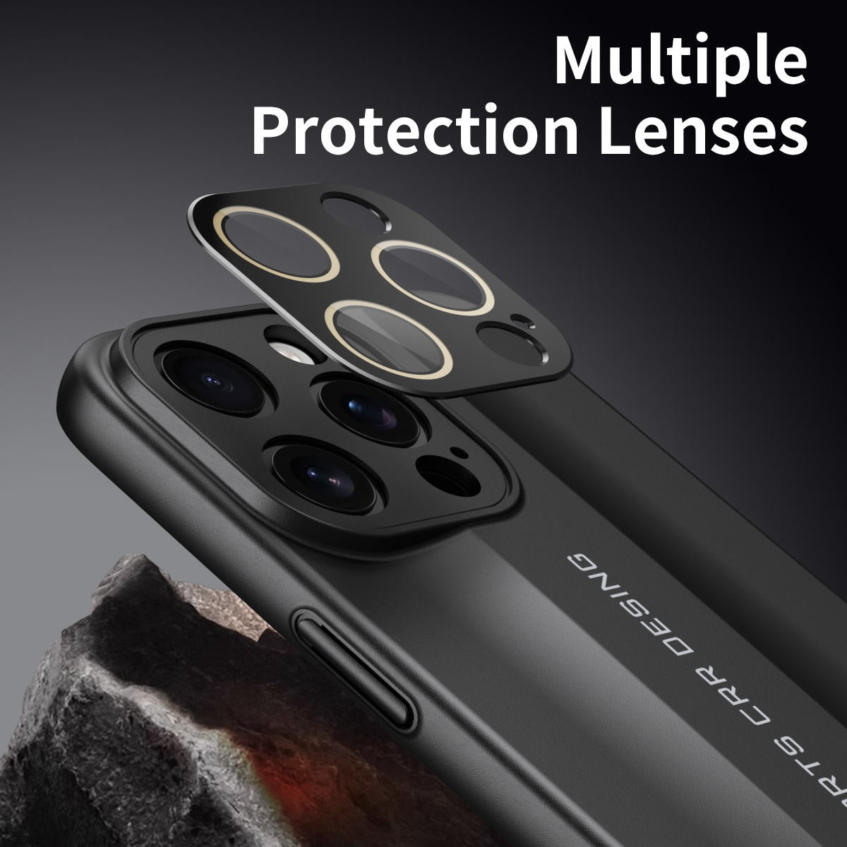 Frosted Transparent Hard PC iPhone Case with PU Leather Bumper & Camera Lens Protector – Fits iPhone 12 to iPhone 16