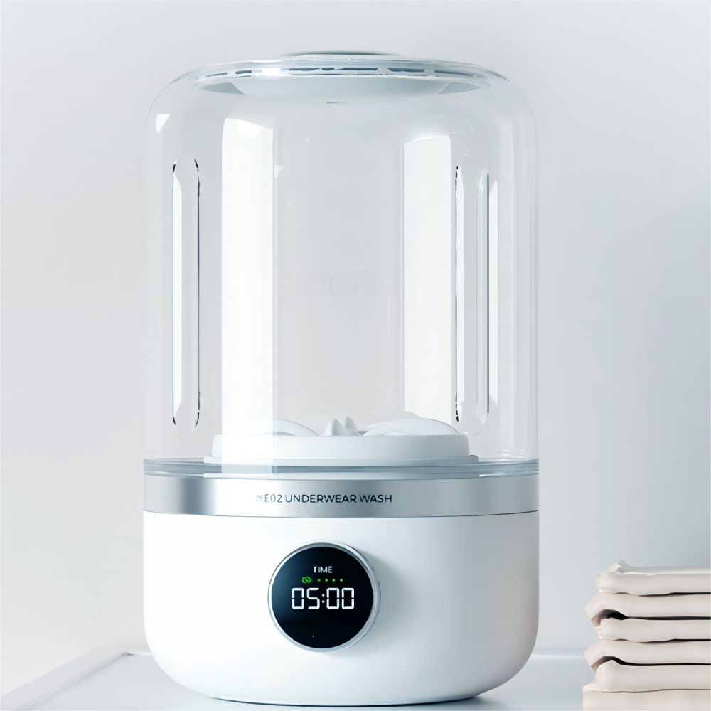 Portable Mini Washing Machine – 1L Capacity, USB Rechargeable, 4000mAh Battery, Wireless, Automatic, Compact Design for Baby Clothes