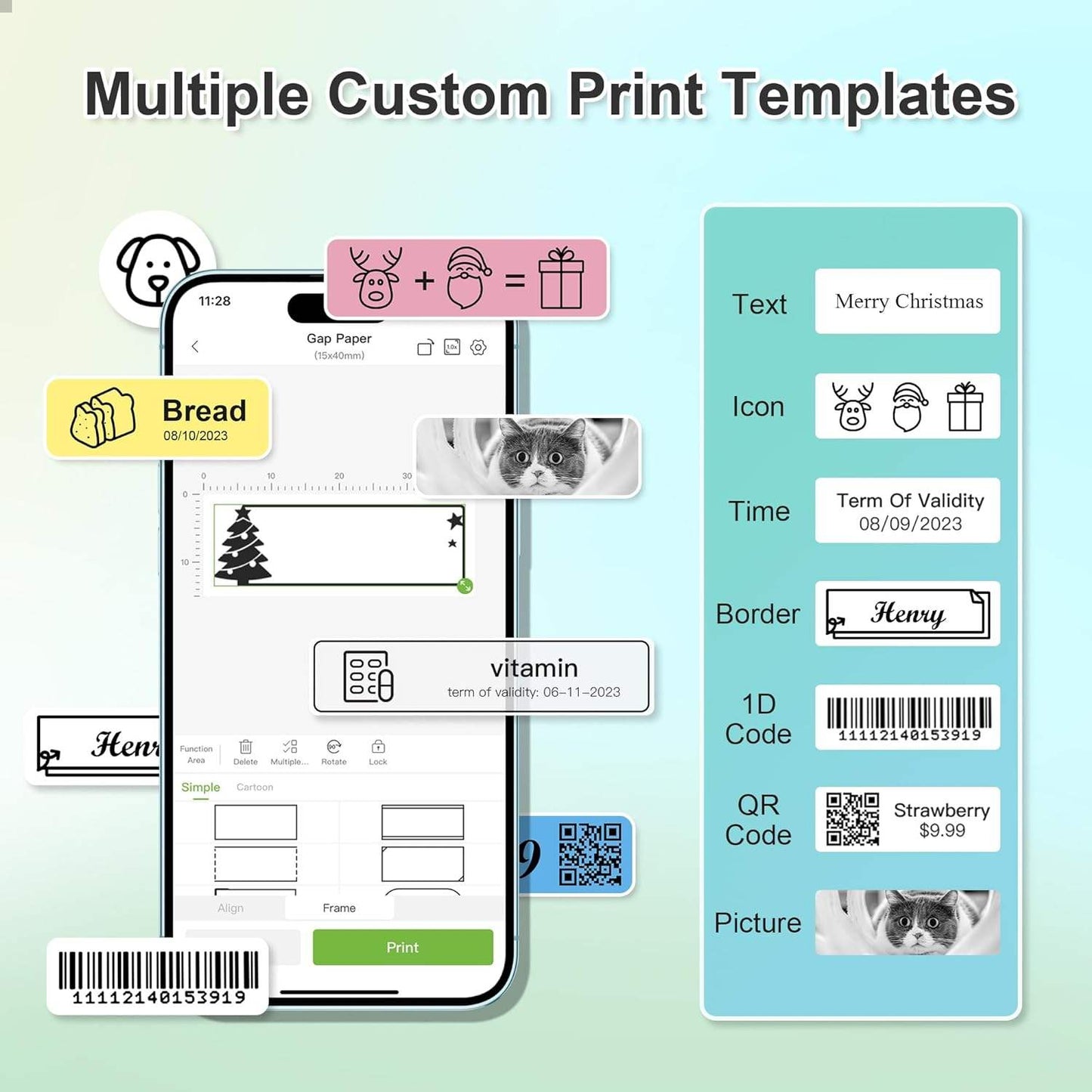Wireless P21 Mini Label Printer – Portable Bluetooth Label Maker Machine with Tape and Cutter