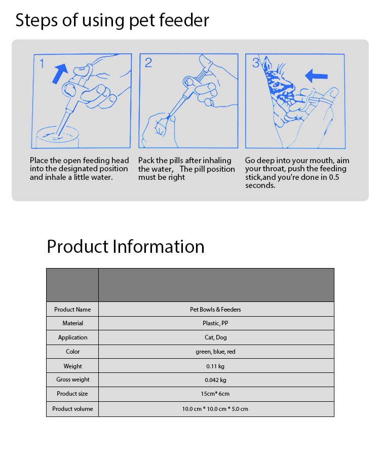 Pet Pill Gun – Soft-Tip Pill Dispenser for Cats & Dogs