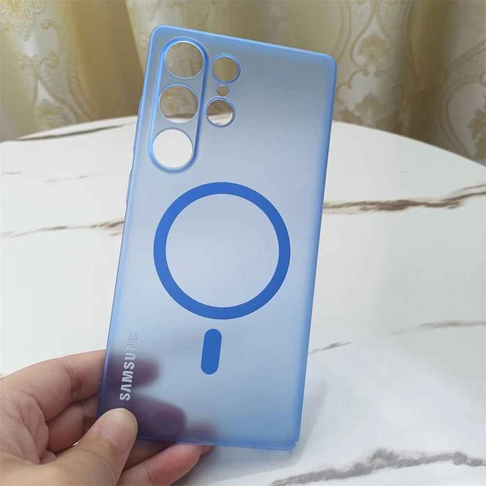 Slim Ice Mist Transparent Magnetic Back Cover For Galaxy