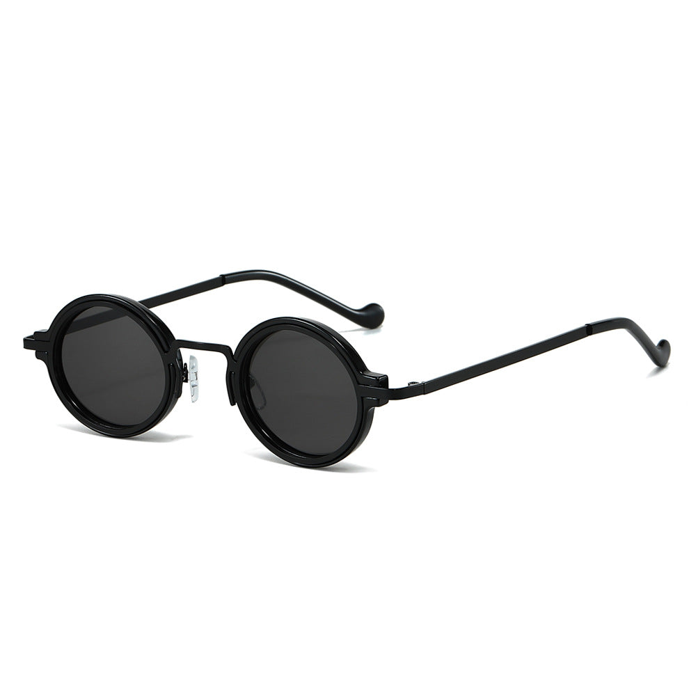 Retro Steampunk Round Sunglasses – Vintage Metal Frame Shades